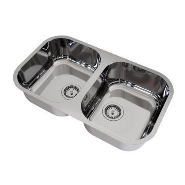 Imagem de Cuba Dupla Docol Spice 71x40 017018CH Inox Alto Brilho