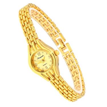 Imagem de Relógio Dourado Feminino De Pulso Quartz Luxo Mini Pequeno