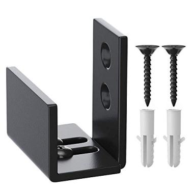 Imagem de WINSOON Guia de piso ajustável para porta de celeiro deslizante, sistema de hardware inferior de montagem na parede para portas de desvio de armário e suporte de TV