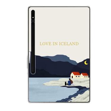 Imagem de ZiEuooo Capa protetora de silicone macio compatível com Samsung Tablet Galaxy S8 Plus ultra fina leve e bonita pintura de paisagem (agora S8 Plus X800 X806 X808)