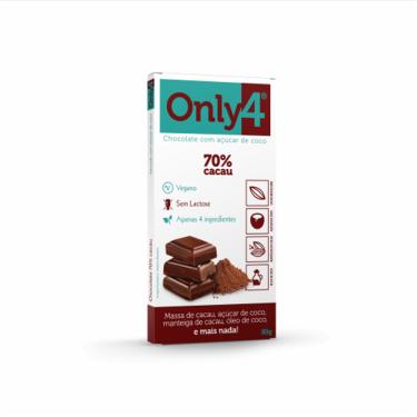 Imagem de Chocolate 70% Cacau Sem Lactose Vegano Only4 80G