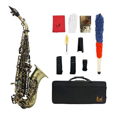 Imagem de Moniss Estilo Vintage Bb Soprano Saxofone Sax Brass Material Sax Brass Instrumento De Sopro De Madeira Com Luvas De Caixa De Transporte Escova De Limpeza De Pano Escova De Cintas De Saxofone Bocal