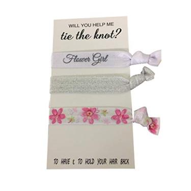 Imagem de Presente de daminha, laços de cabelo de daminha, acessório de joias de dama de honra - faz o para meninas de flores