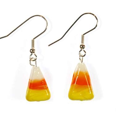 Imagem de Brincos de milho doce em vidro lampwork amarelo, laranja e branco, Vidro, tipo sem gema