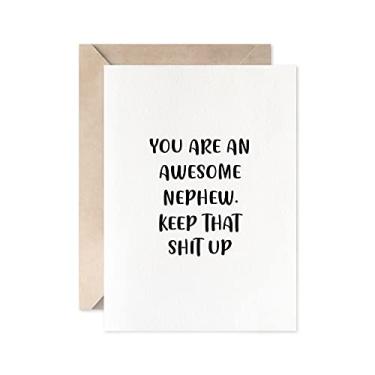 Imagem de Cartão de aniversário engraçado para sobrinho, menino exclusivo, presente de Natal, formatura, presente de tio, tia