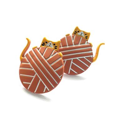 Imagem de Brincos de gato fofos para amantes de gatos, presente de aniversário de Natal para meninas adolescentes, Resina