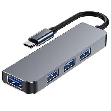 Imagem de Btstring Hub USB C 4 em 1, adaptador de hub de dados USB com 4 portas, hub USB 3.0 ultrafino com super velocidade 5Gbps, compatível com MacBook Air/Pro, iPad Pro, Chromebook, XPS, teclado, pen drive e
