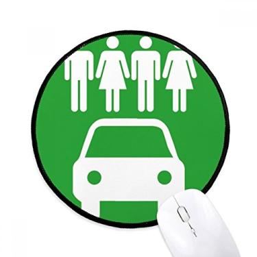 Imagem de DIYthinker Quatro Pessoas Veículos Energéticos Protegem Ambiente Mouse Pad Desktop Escritório Tapete Redondo para Computador