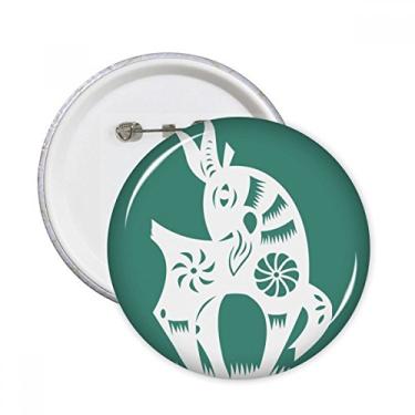 Imagem de Ano de ovelhas animal China zodíaco pinos redondos crachá botão emblema acessório decoração 5 peças