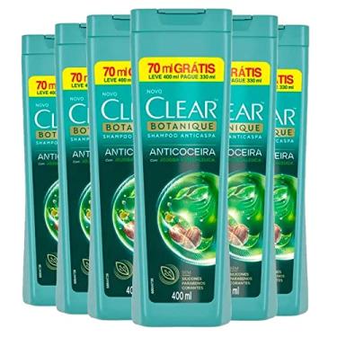 Imagem de Kit Shampoo Clear Anticaspa Anticoceira Leve 400ml Pague 330ml 6 Unidades