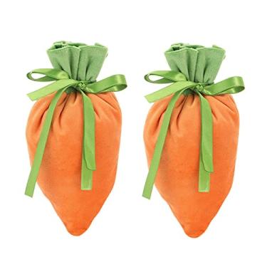 Imagem de JENPECH Saco de doces pano desenho de páscoa cenoura saco de embalagem de presente festivo laranja