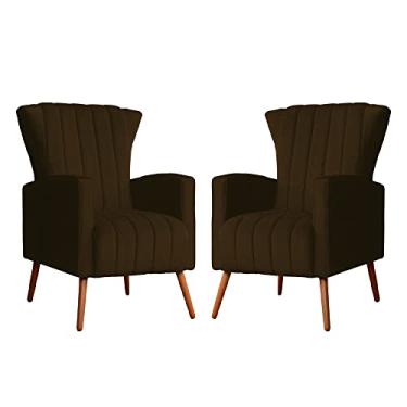 Imagem de Kit 02 Poltrona para Sala Melinda Suede Cores - DS Estofados