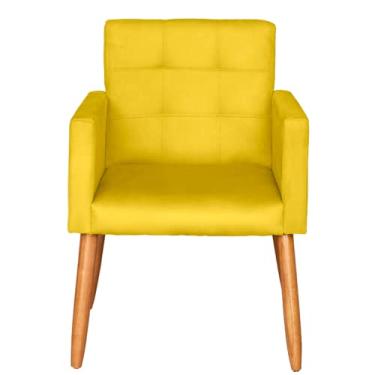 Imagem de Poltrona decorativa para sala de estar recepção moderna (Amarelo)