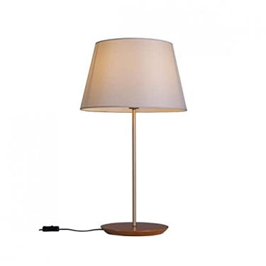 Imagem de Abajur de Mesa 68cm Cúpula Algodão Cru Slim Madelustre Castanho/dourado