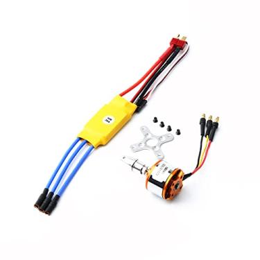 Imagem de LAURAG Controlador eletrônico de velocidade 2212 1000KV motor sem escova 30A ESC com plugue T 3,5 mm conectores banana para helicóptero de controle remoto