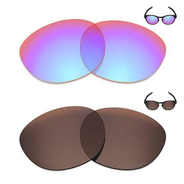 Imagem de Mryok+ 2 pares de lentes polarizadas de substituição para óculos de sol Oakley Latch – rosa cobalto/marrom bronze