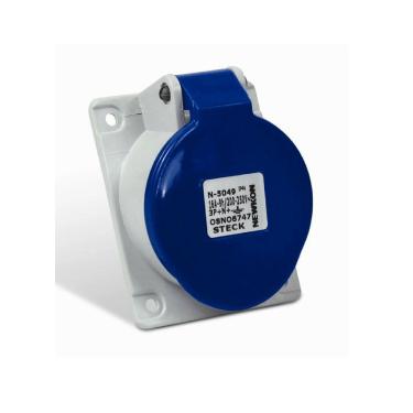 Imagem de Tomada Industrial Embutir 16A 3P+N+T 220/250V IP44 9H Azul N5049 – Steck