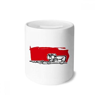 Imagem de DIYthinker Caixa de moedas de cerâmica com estampa de caneta de homem e mulher, presente de cofrinho