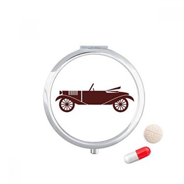 Imagem de Caixa de comprimidos geométricos clássicos com contorno marrom para guardar remédios