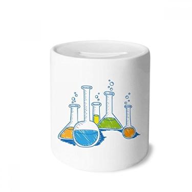 Imagem de DIYthinker Tubo de teste de química líquida, caixa para dinheiro caixa de cerâmica porta-moedas presente de cofrinho