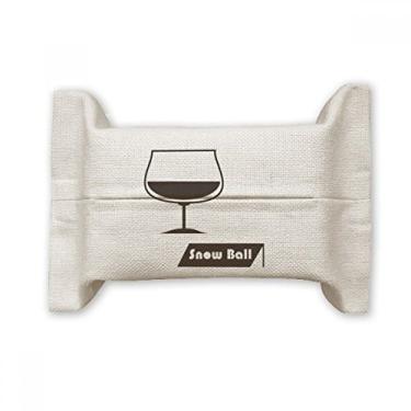 Imagem de Coquetel de bola de neve com seu copo, suporte de capa de papel para lenços faciais, saco de linho de