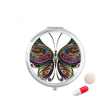 Imagem de Linda borboleta colorida decorativa, caixa de armazenamento de remédios com asas de bolso