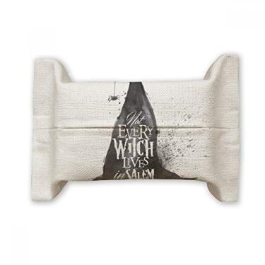 Imagem de Chapéu de feiticeiro com efeito de tinta para o dia das bruxas, capa de papel para lenços faciais, saco de linho de algodão