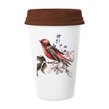 Imagem de Caneca de cerâmica para copos de cerâmica com flores de galhos Art Deco presente moderna caneca de café bebendo vidro