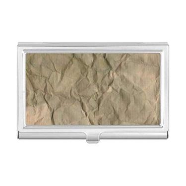 Imagem de Porta-cartão de visita de corrugação textura dobrável de papel sujo, caixa de bolso carteira