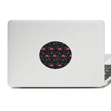 Imagem de Adesivo de laptop com estampa de flamingo rosa e preto decalque para notebook