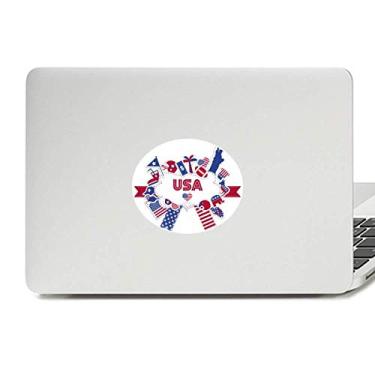 Imagem de Adesivo de notebook com emblema de vinil da bandeira dos EUA Independence Day Celebration