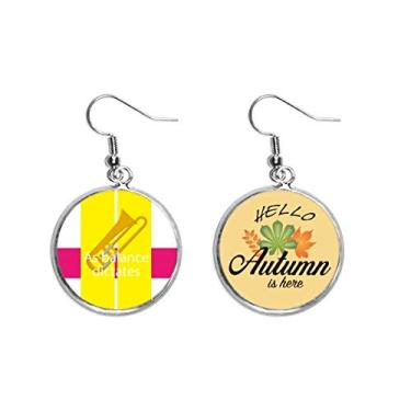 Imagem de As Balance Dictates Art Deco, presente, moderno, orelha, pendente, folha de outono, joia