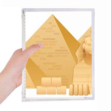 Imagem de Caderno Egito Pirâmide Esfinge Arte Padrão Caderno Folhas Soltas Diário Recarregável Papelaria