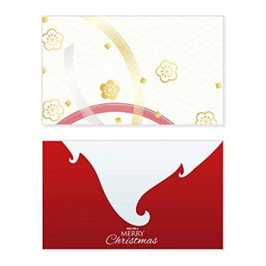 Imagem de White Sakura Geometry Flowers Pattern Holiday Holiday Merry Christmas Cartões de parabéns Mensagem de Natal