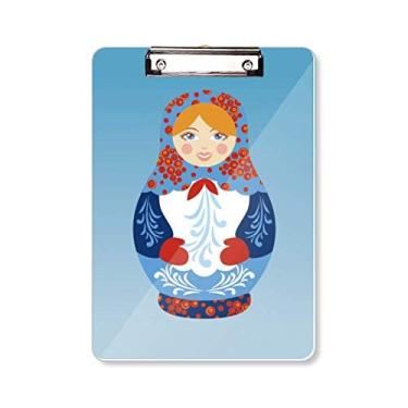 Imagem de Placa de suporte com estampa de bonecas russas com símbolo da Rússia A4