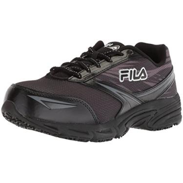 Imagem de Fila Women's Memory Reckoning 8 Slip Resistant Steel Toe Running Shoe Food Service, Black/Pewter/Metallic Silver, 11 B US