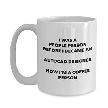 Imagem de Autocad Caneca de pessoa de café – Caneca divertida de cacau de chá – Presente para amante de café de aniversário e Natal
