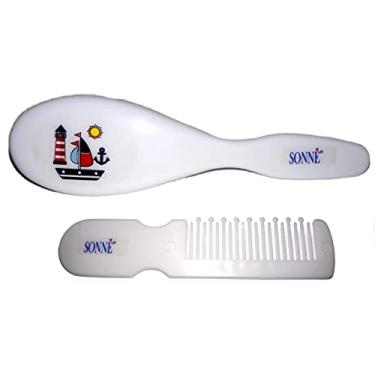 Imagem de Sonne Kit Pente E Escova Para Bebê Barco Branco