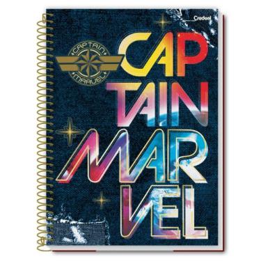 Imagem de Caderno Universitário Capitã Marvel Espiral 1 Matéria Capa Dura 80 Fol