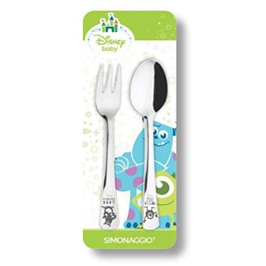 Imagem de Simonaggio Jogo De Talheres Infantil Disney Baby Monstros Inox Pacote De 2