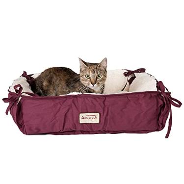 Imagem de Armarkat Tapete de gato 2 em 1 para animais de estimação e fleece para gato, Borgonha/Marfim, 40,64 cm C x 40,64 cm L x 15,24 cm A (C06HJH/MB)