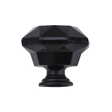 Imagem de Puxadores de móveis de diamante de cristal acrílico 26 mm Coloridos Puxadores de armário de cozinha Preto Puxadores de gaveta Puxador de porta Móveis Hardwar, Preto Preto