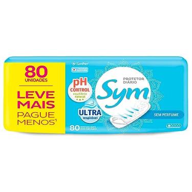 Imagem de SYM Protetor Diário Ultra Respirável Sem Perfume Sem Abas com 80 Unidades