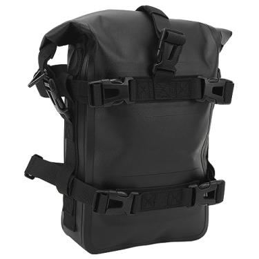 Imagem de Bolsa impermeável para cauda de motocicleta, bolsa para para-choques de motocicleta 4L, bolsa para barra de colisão de estrutura de motocicleta, bolsa de ferramentas (preta)