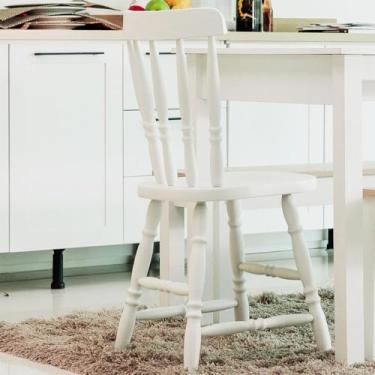 Imagem de Cadeira Ditália Madeira Maciça Eucalipto Cor:branco