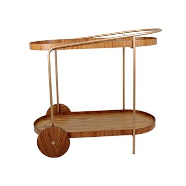 Imagem de Carrinho de Bar Don Juan Adega para Bebidas Estilo Industrial Base Dourada (CINAMOMO)