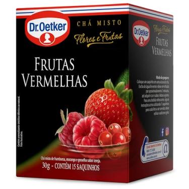 Imagem de Dr.Oetker Dr. Oetker Chá Misto Flores E Frutas Sabor Frutas Vermelhas Bebida Quente De Simples Preparo 15 Sachês