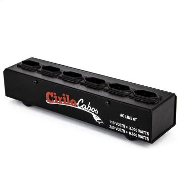 Imagem de Régua Elétrica De 6 Tomadas Metálica