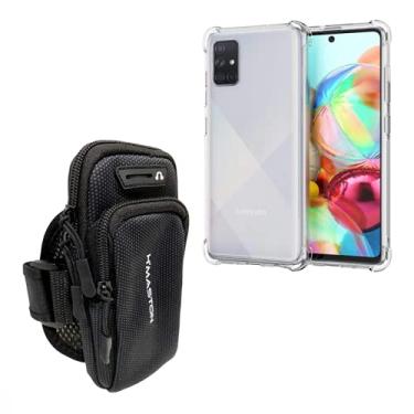 Imagem de Capinha Capa Antiqueda E Capa De Braço Porta Celular P/Corrida E Academia Compatível Samsung Galaxy A51