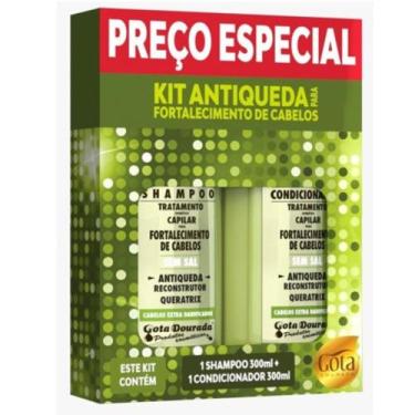 Imagem de Kit Com Shampoo E Condicionador Antiqueda  Gota Dourada 300ml